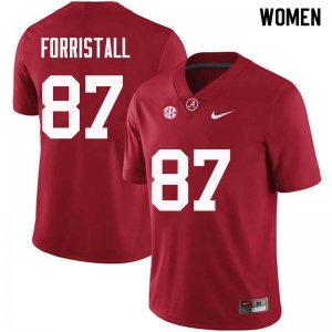 NCAA Women's Alabama Crimson Tide #87 Miller Forristall Stitched College Nike Authentic Crimson Football Jersey WT17L03SS